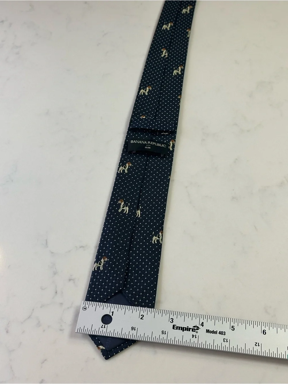 Banana‎ Republic Slim Tie | Navy Blue (Fox Terrier)